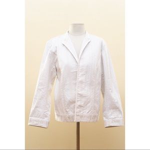 White and Tan Stitch Work Blazer